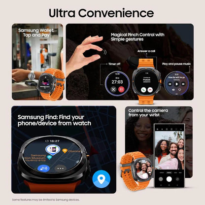 Galaxy Watch Ultra – Up to 100-Hour Battery, Powerful 3nm Processor, Dual GPS, Quick Button & Siren, Sapphire Glass with Titanium Build, 10ATM & IP68 Water Resistance, BP & ECG Monitoring, Energy Score & Body Age Tracking - FREE AIRPODS Available